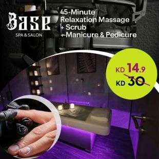 45-Minute Relaxation Massage + Body Scrub + Manicure & Pedicure at Base Salon & Spa