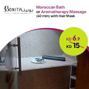 Moroccan Bath or Aromatherapy Massage (40 Minutes) with Hair Mask at Bonita Salon