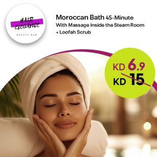 Moroccan Bath 45 Min With massage inside the steam room+ Loofah at Elegance Salon