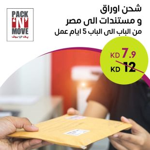 خدمة شحن سريعة وآمنة للمستندات إلى مصر من PACK N MOVE