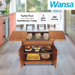 360W 3 Dishes Trolley Food Warmer by Wansa