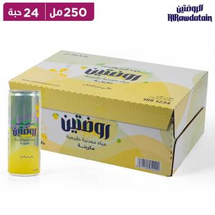 مياه روداتين الغازية بنكهة الليمون الطبيعية، عبوة من 24 علبة × 250 مل