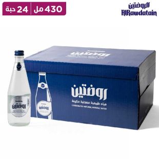 مياه الروضتين المعدنية الغازية – زجاج – 430 مل × 24