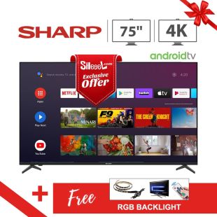 75-inch UHD-4K Android Smart TV by Sharp + Free RGB Light Strip