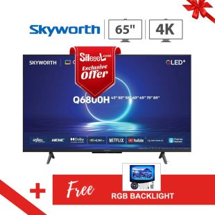 65 Inch QLED UHD 4K Android Smart TV by Skyworth + Free RGB Light