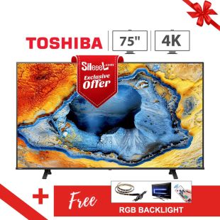 Toshiba 75 Inch 4K UHD Smart LED TV + Free RGB LED Strip with Remote Control