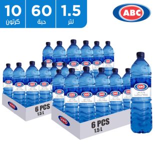 مياه ويلنس من ABC سعة 1.5 لتر - 6 × 10 عبوات