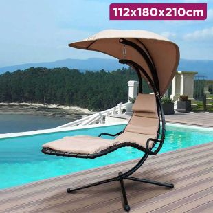 Swinging Lounge Chair with Detachable Canopy 112x180x210 cm