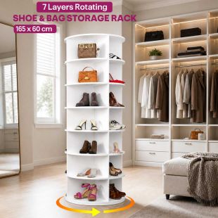 7 Layers Rotating Shoe and Bag Storage Rack
