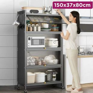 Kitchen Cabinet with Wheels 150×37×80cm