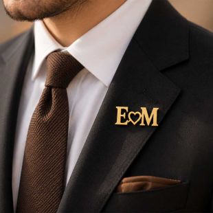 Personalised Name Brooch - Custom Gold Plated Pin - English or Arabic Designs B06