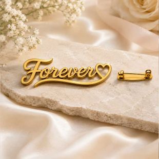 Personalised Name Brooch - Custom Gold Plated Pin - English or Arabic Designs B07