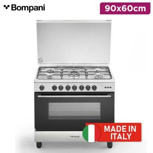 Bompani Gas 5 Burners Stainless Steel Cooker 90x60cm