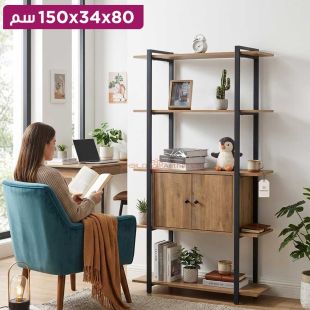 منظم خشبي بإطار معدني 4 طبقات مع 2 باب