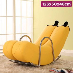 Banana Rocking Chair with Armrests 123x50x48 cm