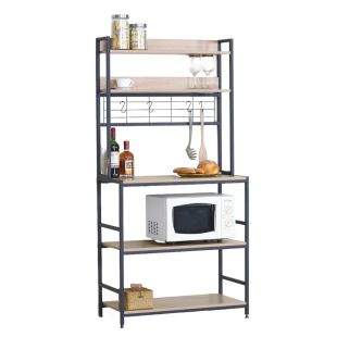 5 Layers Kitchen Organizer with Hooks 80x40x170 cm