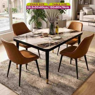 Modern Dining Table Set with 4 Dining Chairs