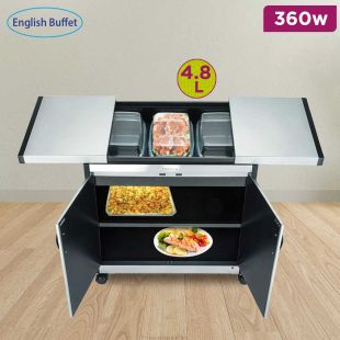 360W Food Warmer Trolley 4.8 L Dish by English Buffet