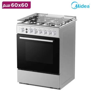 طباخ غاز 60×60 سم 4 شعلات ستانلس ستيل من Midea