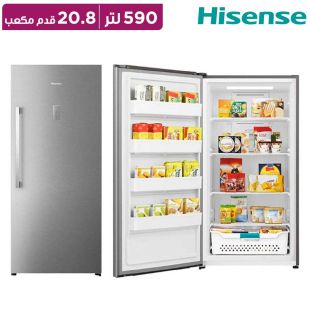 ثلاجة وفريزر عمودي 20.8 قدم 590 لتر من Hisense