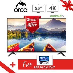 Orca 55 Inch QLED 4K Android Smart TV + Free RGB Light