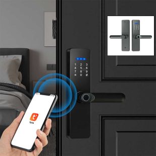 قفل باب ذكي ببصمة الإصبع وتطبيق الهاتف ( من غير تركيب)