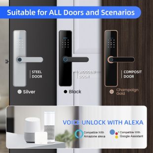 Smart Door Lock with Fingerprint Recognition and App Control ( With or without installation)