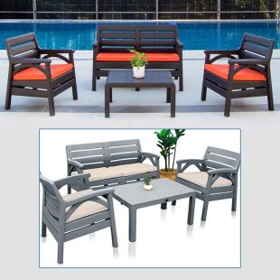 طقم جلسة ريفييرا مبطن لأربعة أشخاص