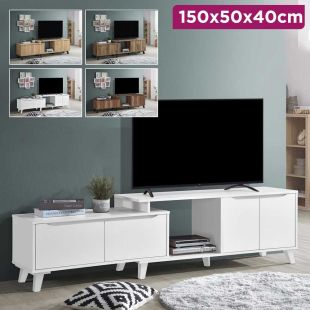Extendable TV Stand with Elegant Touch 4 Drawers and 1 Shelf 150 x 50 x 40 cm