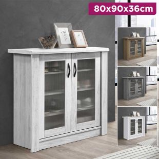 Modern Design Transparent Display Cabinet 2 Doors 80x 90 x 36 cm