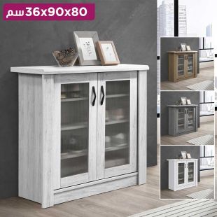 خزانة عرض شفافة بتصميم عصري 2 أبواب 80×90×36 سم