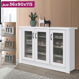 خزانة عرض ثلاثية عصرية 3 أبواب 115 × 90 × 36 سم