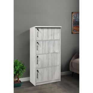 4-Door MDF Storage Cabinet with Lock 60×40×157 cm
