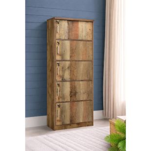 5-Door MDF Storage Locker with Lock 60×40×180 cm