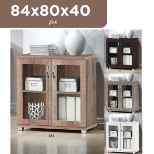 طاولة عرض أواني 2 باب زجاجي 84 × 80 × 40 سم من Roca