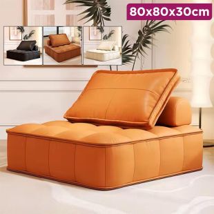 Sofa Chair Bean Bag Couch with Pillow 80 x 80 x 30 cm