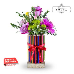 Sogha Teacher's Day arrangement with mix Flowers