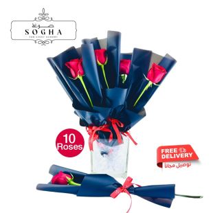 Sogha Elegant 10 Red Roses Bouquet