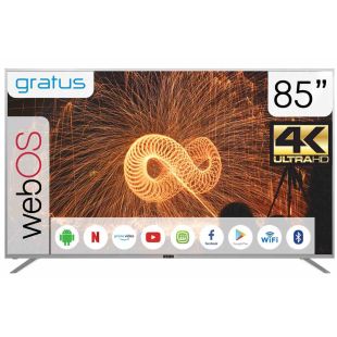 تلفزيون ذكي بدون حواف 4K UHD حجم 85 بوصة من Gratus