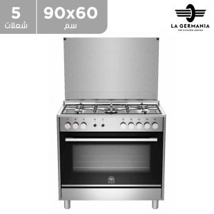 طباخ غاز 5 شعلة قياس 90×60 سم من La Germania 