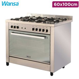 Wansa Stainless Steel 5 Burners Free Standing Gas Cooker 60 x 100cm