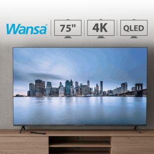 تلفزيون 75 بوصة QLED بدقة 4K جوجل الذكي من Wansa