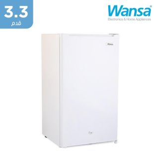 ثلاجة باب واحد صغيرة 3.3 قدم 95 لتر من Wansa - أبيض