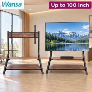 TV Stand with 2 Lower Shelves for TVs up to 100 Inches by Wansa