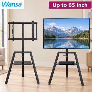 Metal TV Stand with Bottom Shelf up to 65 inches by Wansa