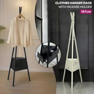 Clothes Hanger Rack with Incense Holder 187cm