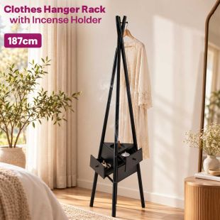 Clothes Hanger Rack with Incense Holder 187cm - Sheeel Kuwait Deals