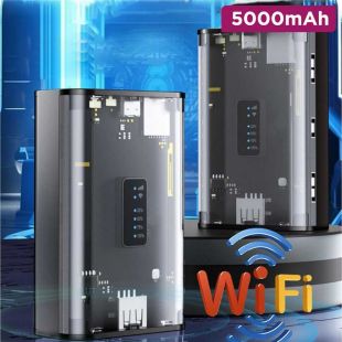 4G Portable WiFi Router Power Bank 2-in-1 5000mAh Battery Capacity