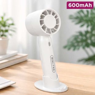 Mini Handheld Rechargeable Fan 600mAh 3 Speed with Stand