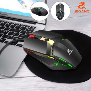 ماوس ألعاب سلكي مع إضاءة RGB من Jeqang